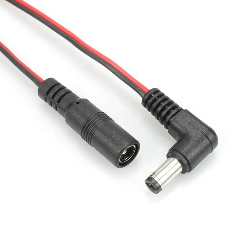90 graden haakse DC5.5x2.1mm man-vrouw voedingskabel voor camerabewakingssyst...