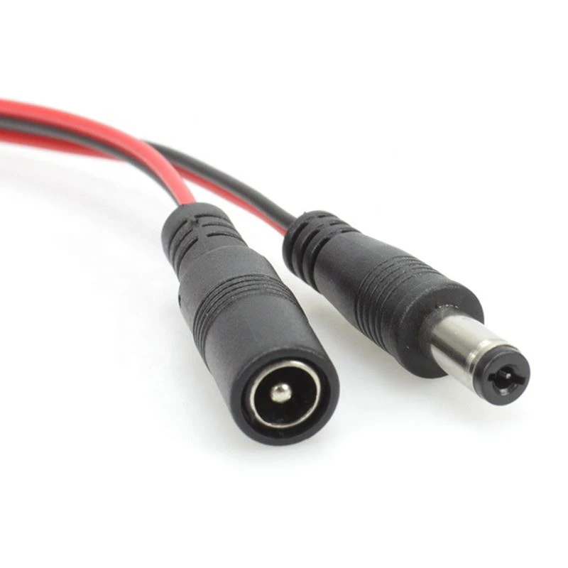 Platte DC5.5x2.1 mannelijke naar vrouwelijke stroomverlengkabel voor LED-lich...