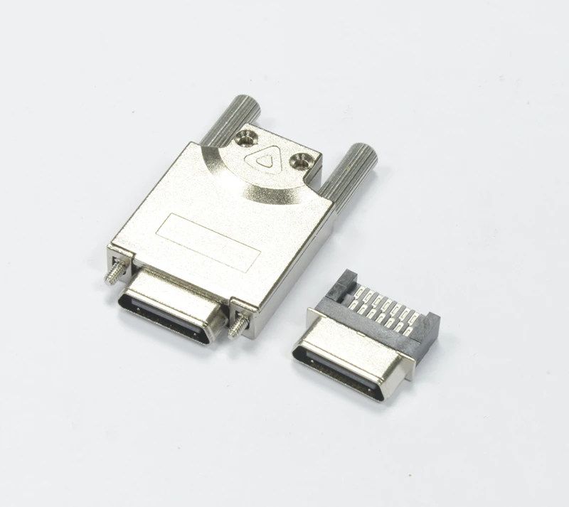 0.80mm hoogte VHDCI 28 speld Mannelijke Schakelaar met Schroef en Metaaldekki...